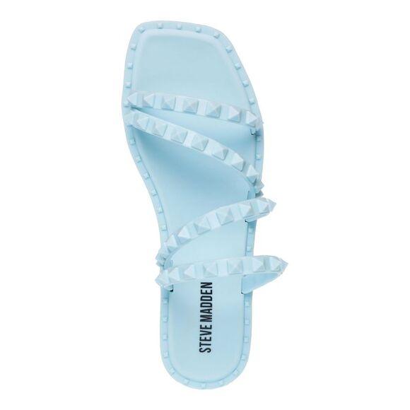 NWT STEVE MADDEN Womens Light Blue Skyler-j Slip On Slide Sandals Shoes 6 M - Picture 3 of 5